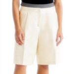 Bermuda donna United Colors Benetton lino vita alta