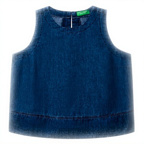 Blusa United Colors of Benetton Donna Chambray Blu 5DHJDH00Q