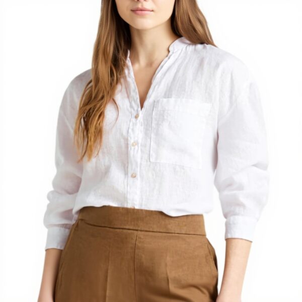 Camicia donna United Colors of Benetton lino over spalla