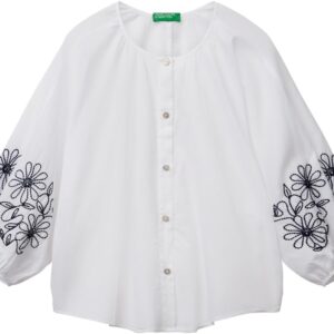 Camicia Donna United Colors of Benetton cotone ricami-0
