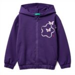 Felpa con cappuccio bambina United Colors of Benetton cotone