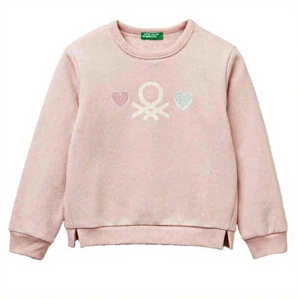 Felpa con cappuccio bambine United Colors Benetton cotone