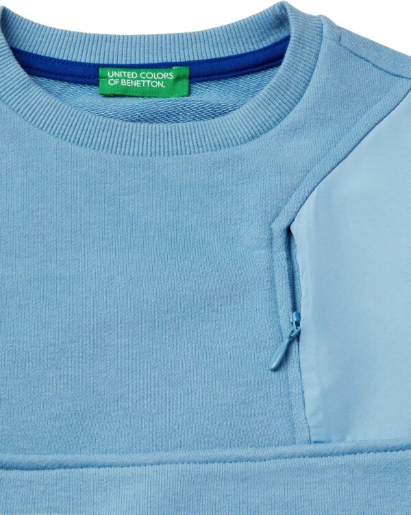 Felpa con cappuccio bambini United Colors of Benetton blu-3