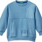 Felpa con cappuccio bambini United Colors of Benetton blu-0