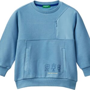 Felpa con cappuccio bambini United Colors of Benetton blu-0