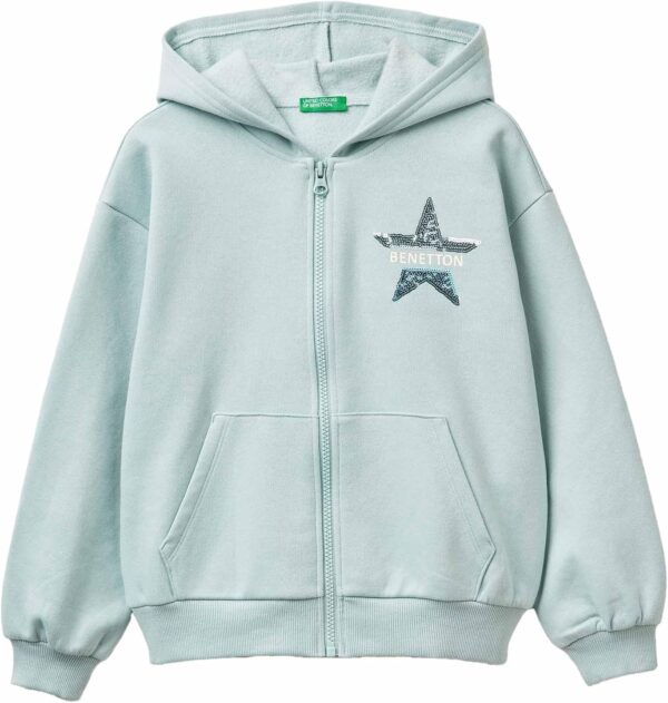 Felpa con cappuccio bambine United Colors Benetton cotone-0