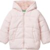 Giubbotto bambina United Colors Benetton rosa finto piumino-0