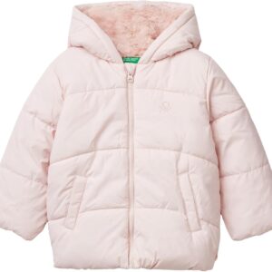Giubbotto bambina United Colors Benetton rosa finto piumino-0