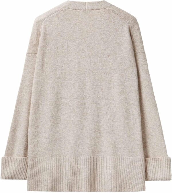 Cardigan Donna United Colors Benetton Maglione Rasato Grigio-2