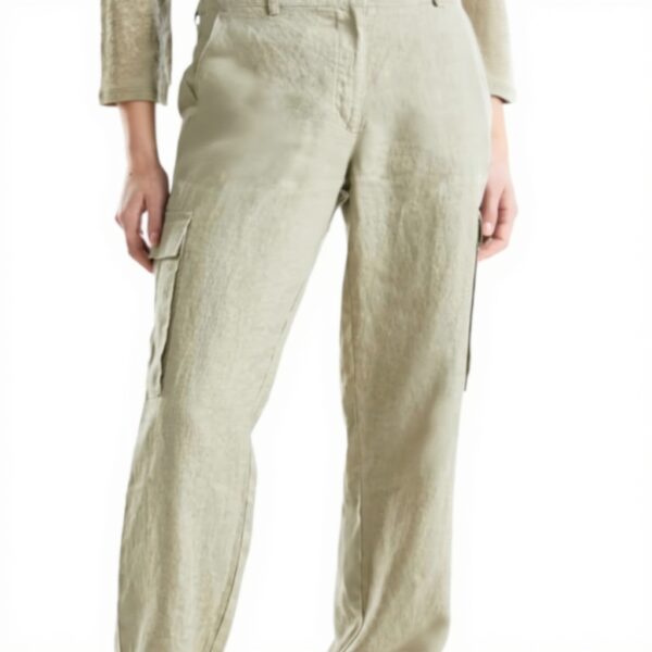 Pantaloni Donna United Colors of Benetton Lino Verde