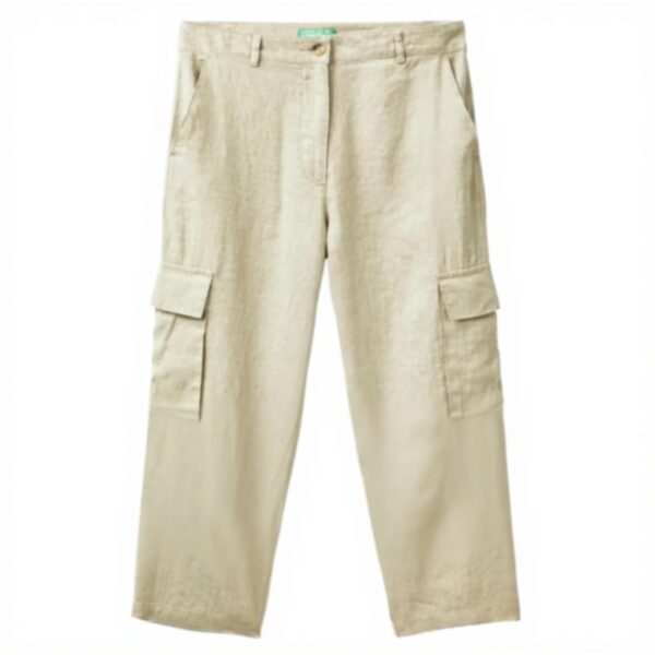 Pantaloni Donna United Colors of Benetton Lino Verde