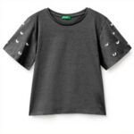 T-shirt United Colors Benetton Bambine Ragazze Cotone Grigio