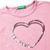 T-shirt bambina United Colors Benetton rosa ricamo pailettes
