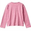 T-shirt bambina United Colors Benetton rosa ricamo pailettes