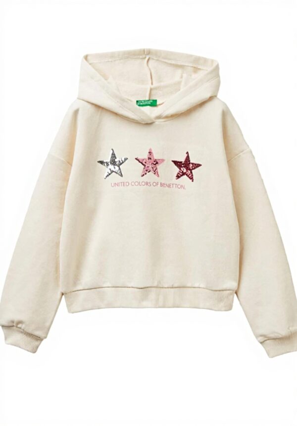 Felpa con cappuccio bambine United Colors Benetton cotone