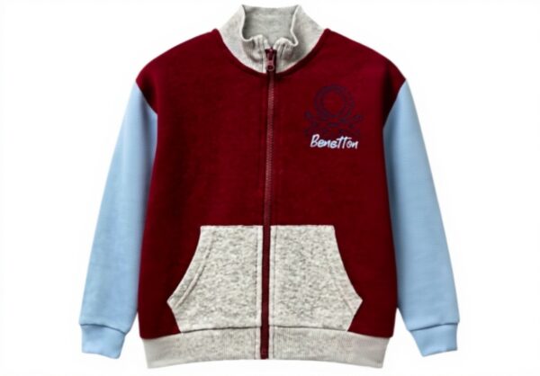 Felpa senza cappuccio United Colors Benetton cotone zip