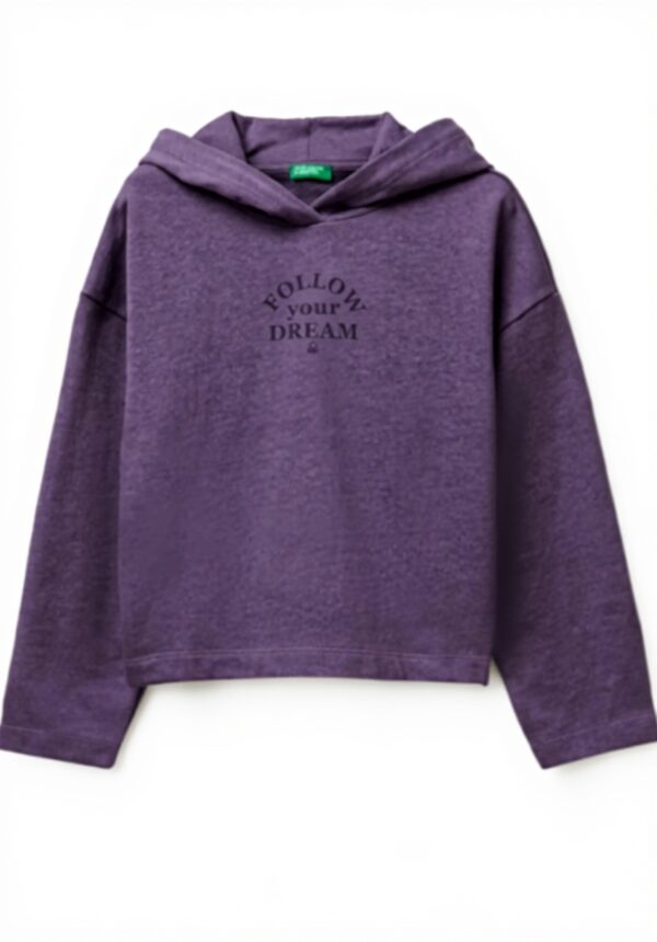 Felpa con cappuccio bambina United Colors Benetton cotone