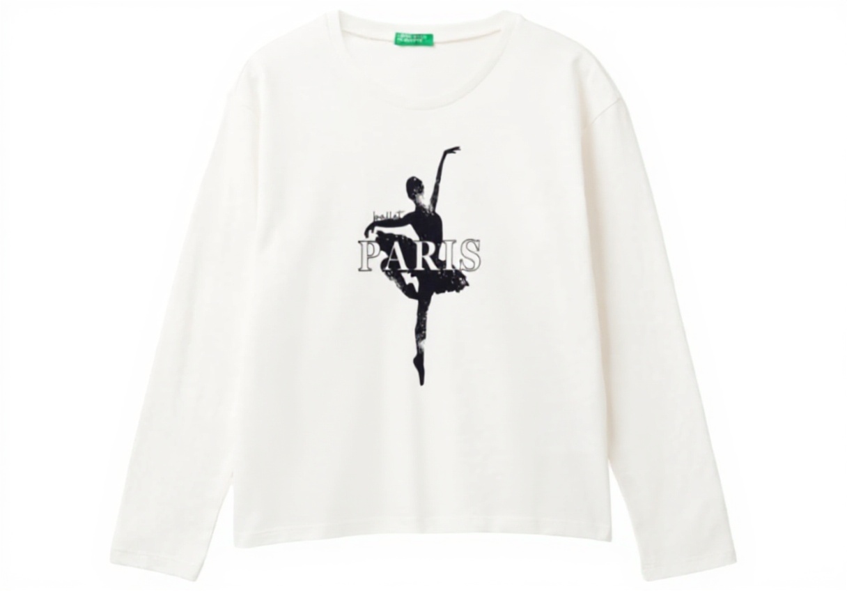 'T-shirt United Colors Benetton per bambine in cotone rosso'