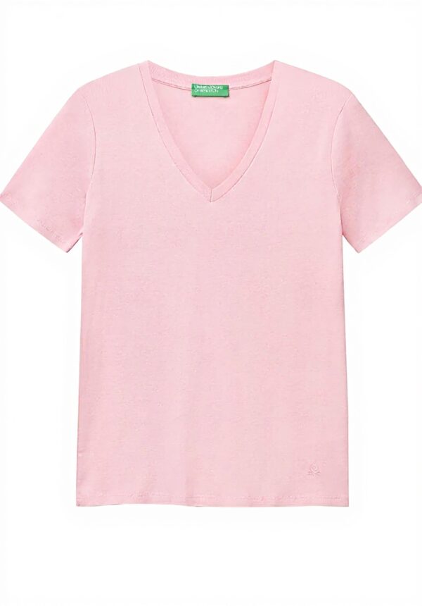 T-shirt Donna United Colors of Benetton Rosa Cotone