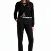 Pantaloni donna Benetton gabardina bielastica nero dritto-0