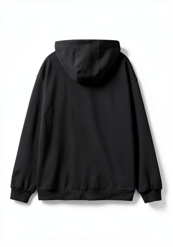 Felpa Uomo Benetton Zip Cappuccio Cotone Organico Nero Blu-3
