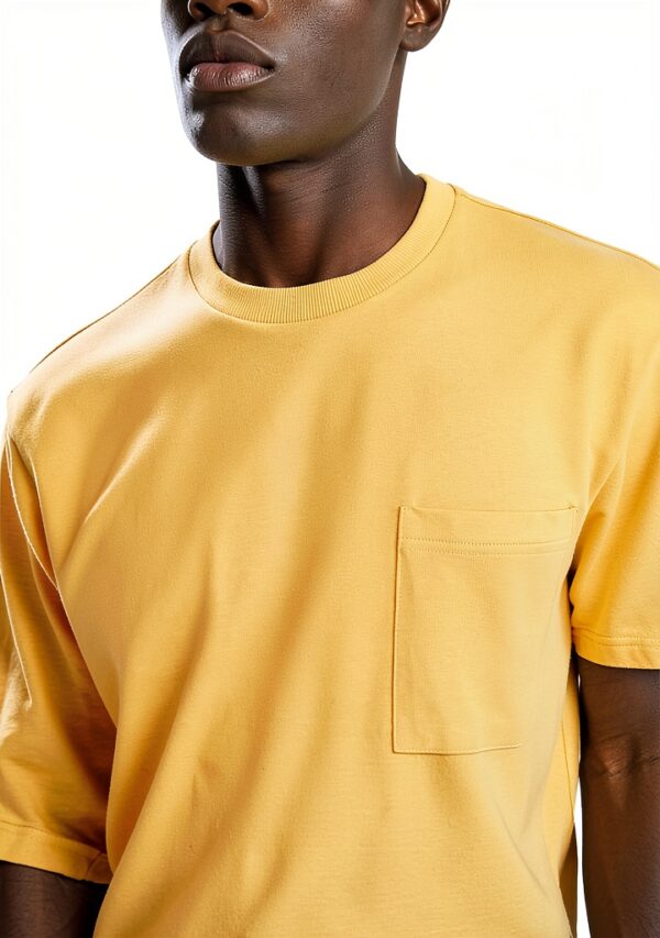 T-shirt Uomo Benetton Cotone Biologico Blu Giallo-4