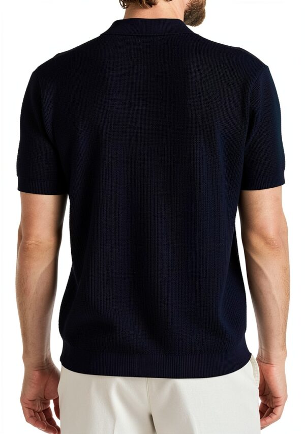Polo Uomo Benetton Cotone Maglia Regular Fit Bianco Blu-1