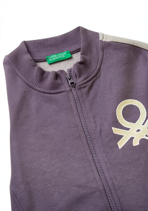 Felpa bambine Benetton cotone glitter grafica regolare-1