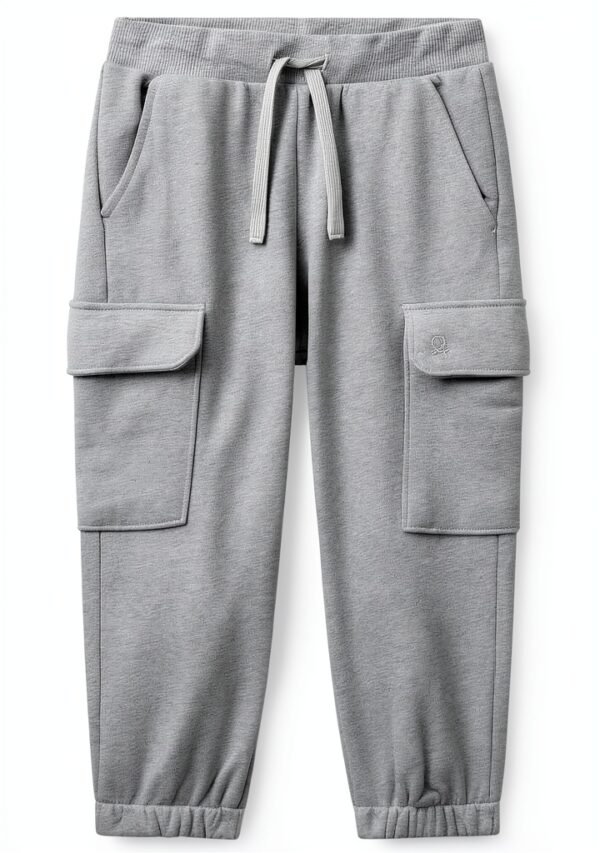 Pantalone bambini Benetton felpa cotone tasconato ricamo-0