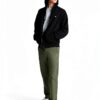 Felpa Uomo Benetton Zip Cappuccio Cotone Organico Nero Blu-4