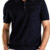 Polo Uomo Benetton Cotone Maglia Regular Fit Bianco Blu-4