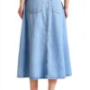 Gonna denim Benetton donna svasata lyocell cotone-1