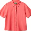 Camicia Viscosa Benetton Donna Colletto Classico Maniche 3/4-0
