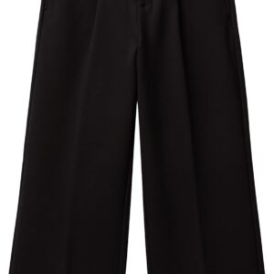 Benetton Pantalone Bambine Viscosa Nero Pieghe Tasca-0
