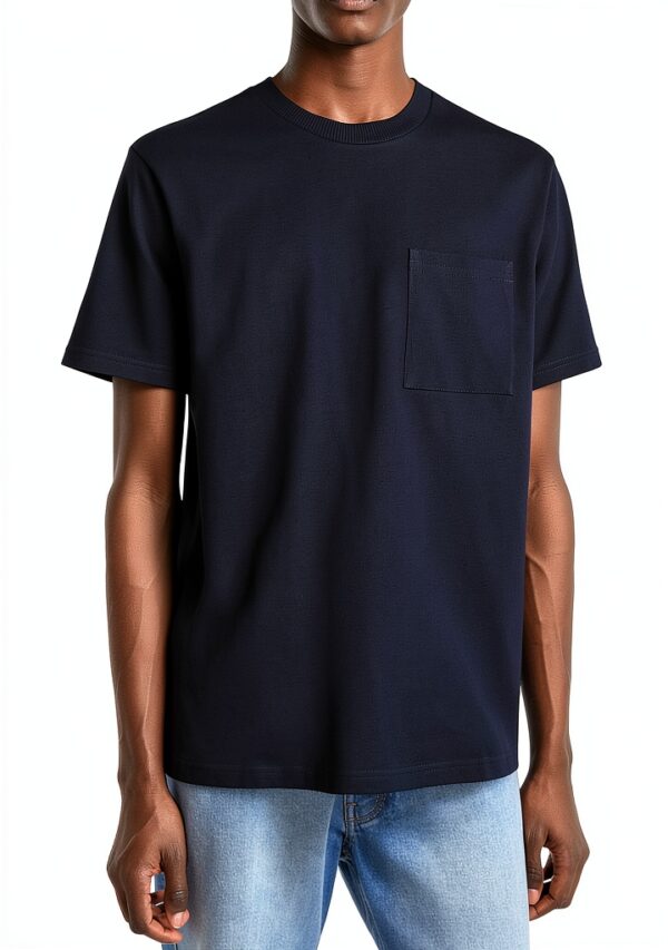 T-shirt Uomo Benetton Cotone Biologico Blu Giallo-2