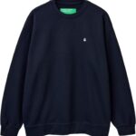 Felpa Benetton Uomo Girocollo Cotone Patch Logo-0
