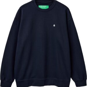 Felpa Benetton Uomo Girocollo Cotone Patch Logo-0