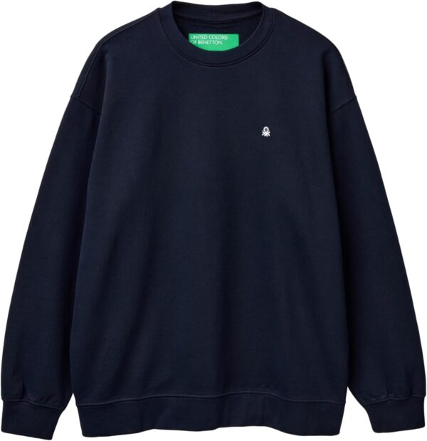 Felpa Benetton Uomo Girocollo Cotone Patch Logo-0