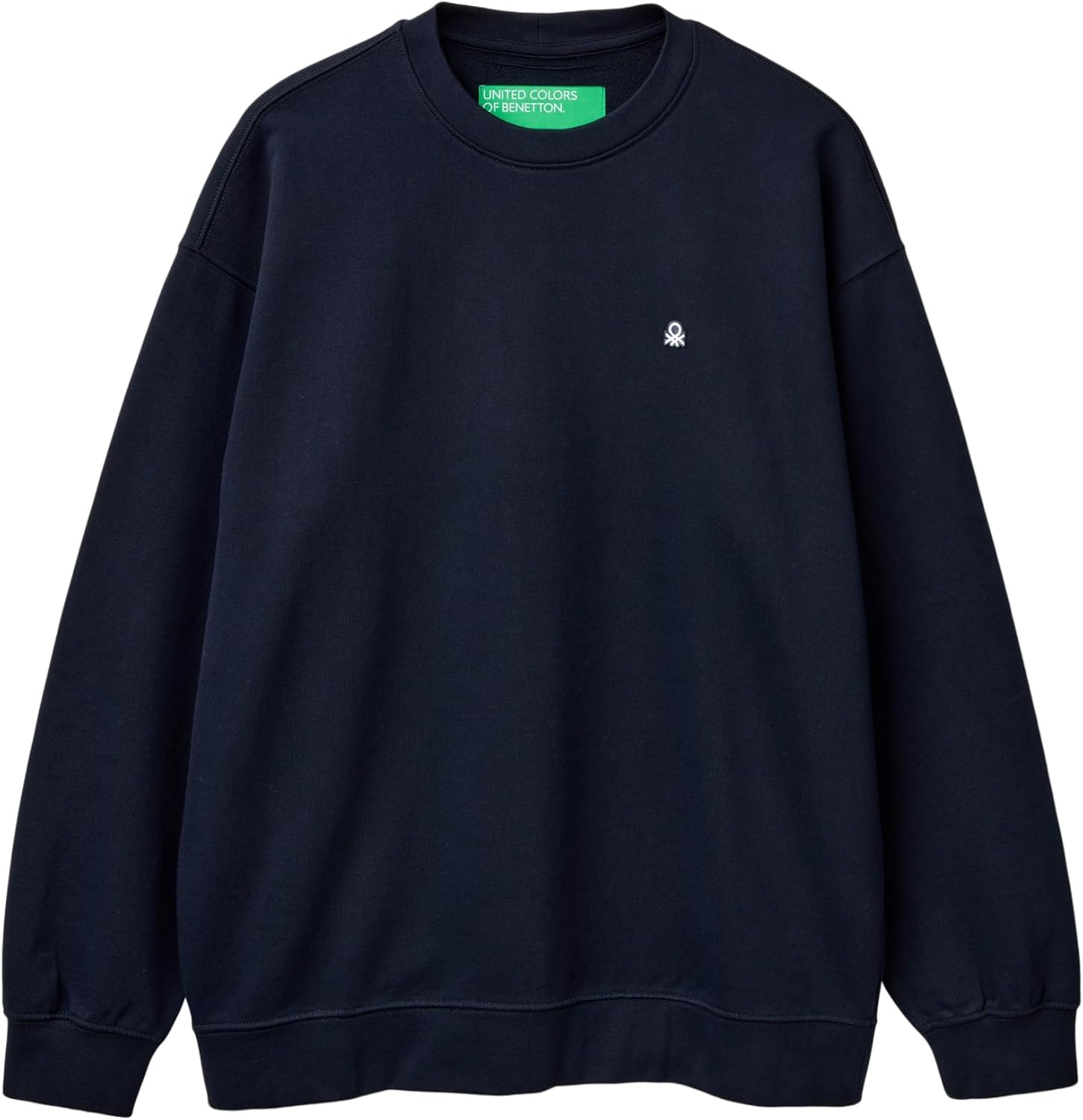 Felpa Benetton uomo in cotone con patch logo