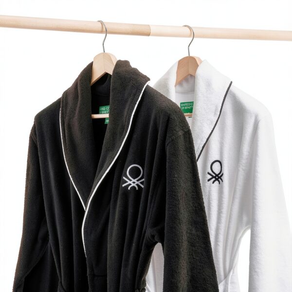 Accappatoio United Colors of Benetton Nero Cotone Uomo-5