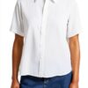 Camicia Benetton Viscosa Donna Colletto Classico Bianco-3