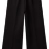 Benetton Pantalone Bambine Viscosa Nero Pieghe Tasca-1
