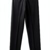 Pantaloni donna Benetton gabardina bielastica nero dritto-2