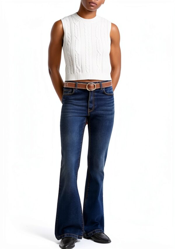 Benetton Pantaloni Donna Denim Stretch Flare 5 Tasche-4