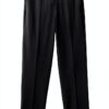 Pantaloni donna Benetton gabardina bielastica nero dritto-4
