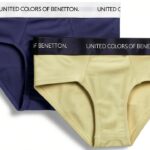 Slip Benetton cotone elasticizzato bambini ragazzi giallo-0