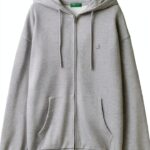 Felpa Uomo Benetton Zip Cappuccio Cotone Organico Verde-0