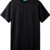 Tshirt Uomo Benetton Cotone Biologico Ricamo Logo Colori-5