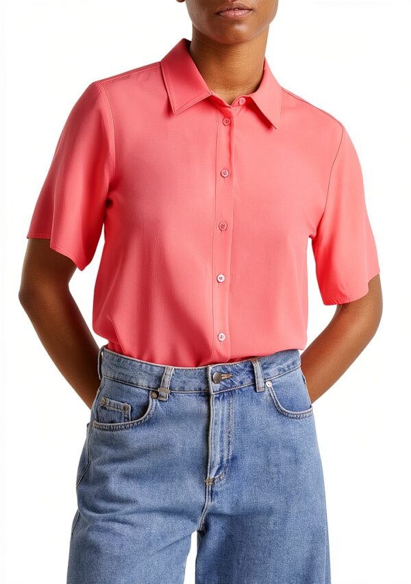 Camicia Viscosa Benetton Donna Colletto Classico Maniche 3/4-2