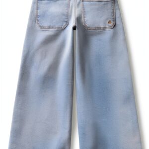 Jeans Benetton Denim Stretch Gamba Ampia Ragazze-0